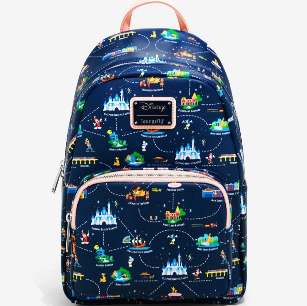 LOUNGEFLY Disneyland Map Mini Backpack & Cardholder - Picture 2 of 9